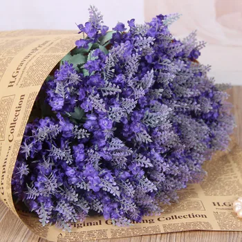 10 Fejét Levendula Mesterséges Virág Romantikus Provence-I Levendula Hamis Növény Esküvői Lakberendezési Nagykereskedelmi