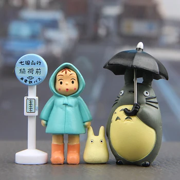 1Set Anime A Szomszédom Totoro akciófigura Játék mély kék tengeren # Mini Kert PVC akciófigurák Gyerek Játékok, Születésnapi Ajándék