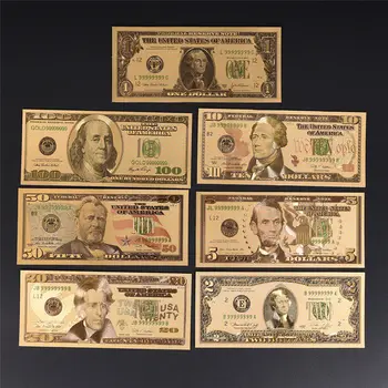7db/sok az Arany Fólia Bankjegy-Amerika Hamis Bankjegyek, Mind a Dollár Bankjegyek papírpénz Gyűjtemény a lakberendezési Ajándék