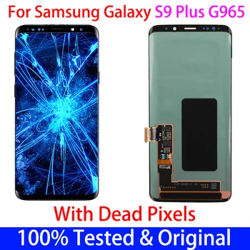 Eredeti AMOLED Samsung Galaxy S9 plusz G965 LCD Érintőképernyős Kijelző Digitalizáló Samsung Galaxy S9plus G965F LCD Pont