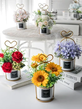 Művirág Nappali Dekoráció Virág Műanyag Mesterséges Virág Tea Asztal Asztali Szárított Virág, Dekoráció, Cserepes Növény