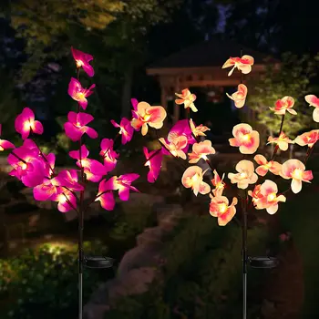 Napenergia Virág Lámpás Phalaenopsis Kert, Kültéri Vízálló LED Kerti Lámpa Dekoráció