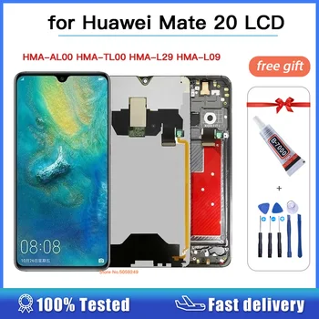 Super Amoled eredeti LCD Kijelző A HUAWEI Mate 20 Mate20 HMA-TL00/L29/L09/AL00 LCD Képernyő Touch Digitalizáló Közgyűlés kerettel