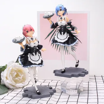 ÚJ 2 stílus 17.5 cm-es Anime ábra: Re:Élet Egy Más Világ, Nulla Rem Ram Cseléd Lány Modell PVC Figura Gyűjtemény Játékok