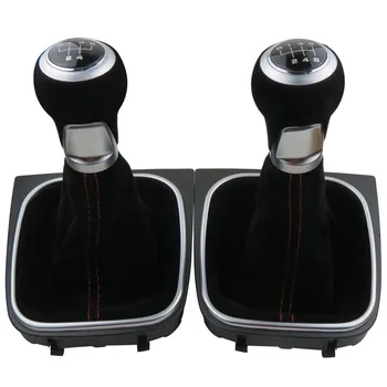 Új Fekete Velúr Bőr Teljes 5 6 Sebesség Shift Gomb csomagtartó fedél készlet Volkswagen VW Golf 5 6 MK5 MK6 R32 GTI
