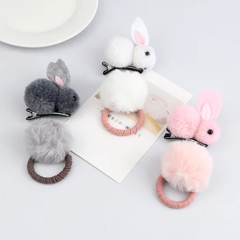 2DB/Készlet Szőrös Tökös rock Fejpánt Aranyos Rabbit hajcsat Fejfedőt, a Gyerekek, a Lányok Szép Nyuszi Hajtű Haj Kiegészítők Ajándék
